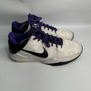 Nike Zoom Kobe 5 V Inline White Black Varsity‎ Purple 386429 101 Size 13 (READ)
